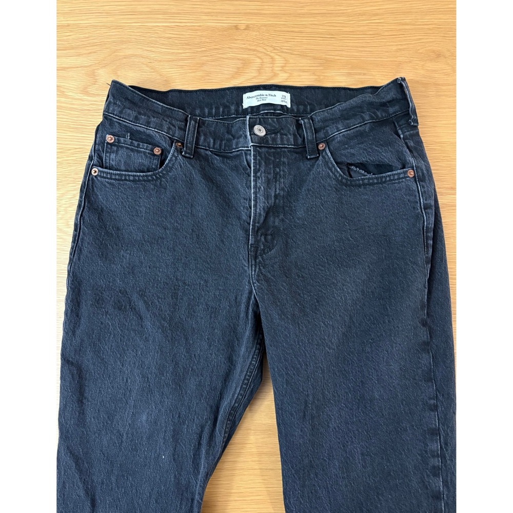 Abercrombie & Fitch The Bootcut Mid Rise Jeans Washed Black 29 Short Womens - Picture 4 of 7